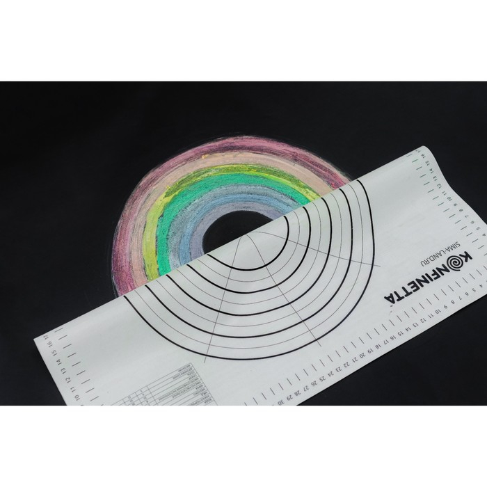 Армированный коврик для выпечки с разметкой KONFINETTA, силикон, 40&times;50 см, 0,44 мм, цвет чёрный