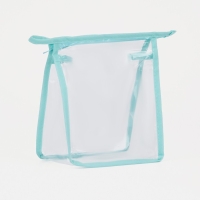 Косметичка на молнии, цвет зелёный/прозрачный