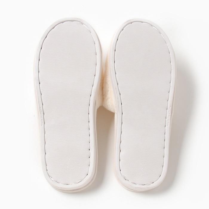 Тапочки женские с открытым носом, размер 38-39, молочный Тапочки женские с открытым носом, размер 38-39, молочный