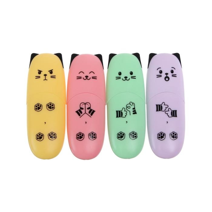 Набор маркеров текстовыделителей 4 цвета Pastel , 5,0 мм, deVENTE Kitty (пастельные цвета), мини-корпус с АНТИБАКТЕРИАЛЬНЫМ покрытием, в пластиковой упаковке Набор маркеров текстовыделителей 4 цвета Pastel , 5,0 мм, deVENTE Kitty (пастельные цвета), мини-корпус с АНТИБАКТЕРИАЛЬНЫМ покрытием, в пластиковой упаковке