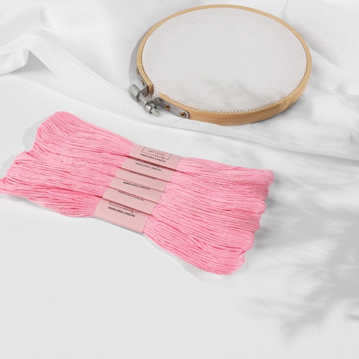 Набор ниток мулине №605, 8 &plusmn; 1 м, 6 шт, цвет розовый