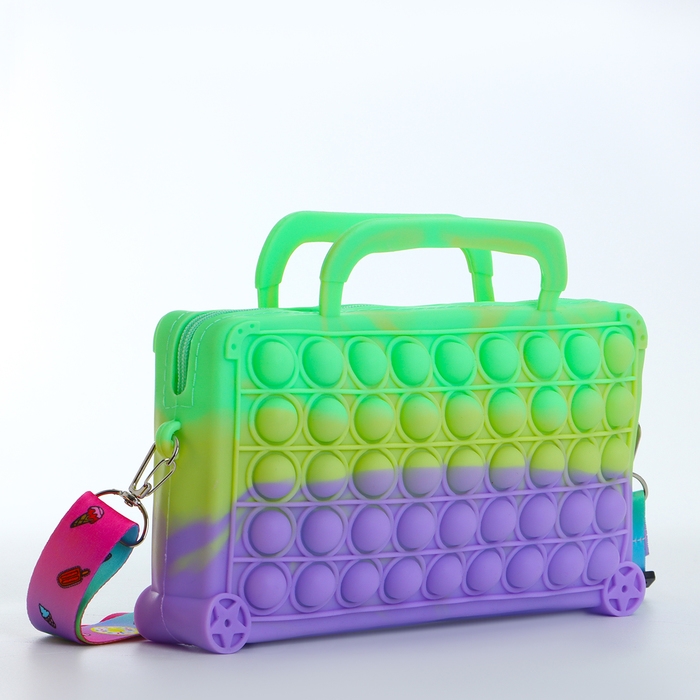 Сумка детская на молнии &laquo;Выбражулька&raquo;, цвет зелёный/жёлтый/сиреневый