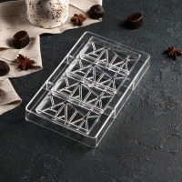 Форма для шоколада &laquo;Лайни&raquo;, 20&times;12&times;2,5 см, 4 ячейки 8,5&times;4,2&times;1 см, цвет прозрачный