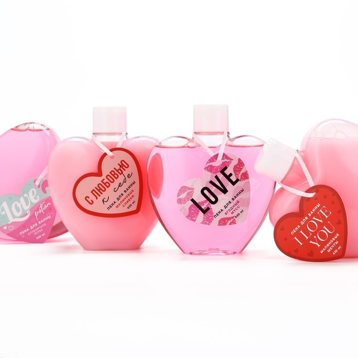 Пена для ванны &laquo;С любовью к себе&raquo;, 430 мл, аромат малиновых сливок, ЧИСТОЕ СЧАСТЬЕ