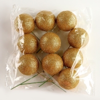 Набор топперов на проволоке &laquo;Шар&raquo;, набор 10 шт., размер 1 шт. &mdash; 4 &times; 11 см, цвет золото