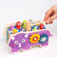 Детский логический центр двусторонний «Носорог» 2 в 1 (стучалка, крутилки) 24 × 10 × 14 см Детский логический центр двусторонний «Носорог» 2 в 1 (стучалка, крутилки) 24 × 10 × 14 см