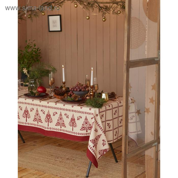 Скатерть "Доляна" Merry Christmas 146х110+/- 3см, 100%хл, рогожка 164 г/м2