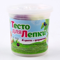 Тесто для лепки в банке 4 цвета по 25 г + формочка-каттер Тесто для лепки в банке 4 цвета по 25 г + формочка-каттер
