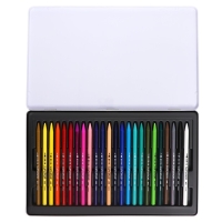 Карандаши цельнографитные, в металлической коробке, 24 цвета