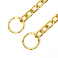 Ошейник - удавка металлический однорядный, 55 см, толщина проволоки 2,5 мм, золотистый