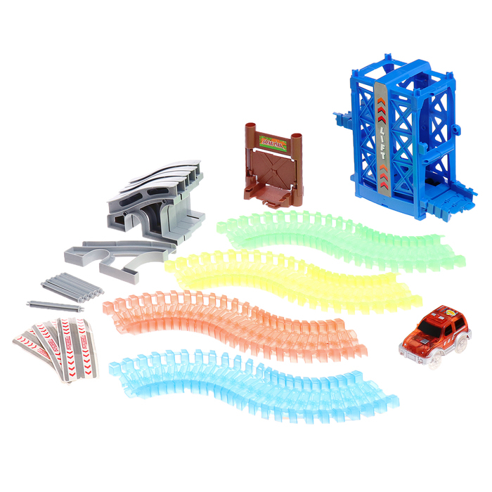 Автотрек &laquo;Магический Трек&raquo;, гибкий, светится в темноте, 126 деталей, лифт
