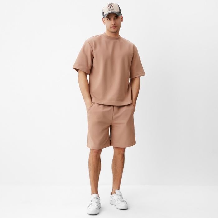 Футболка мужская из органического хлопка MINAKU REGULAR FIT: цвет бежевый, р-р 52