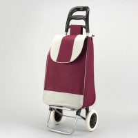 Сумка-тележка хозяйственная на шнуре, цвет бордовый Сумка-тележка хозяйственная на шнуре, цвет бордовый