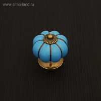 Ручка-кнопка Ceramics 001, керамическая, синяя