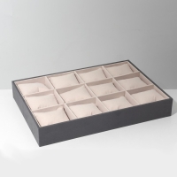 Подставка для часов, браслетов, флок, 12 мест, 35&times;24&times;5 см, цвет серо-бежевый