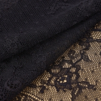 Кружевная эластичная ткань, 240 мм &times; 2,7 &plusmn; 0,5 м, цвет чёрный