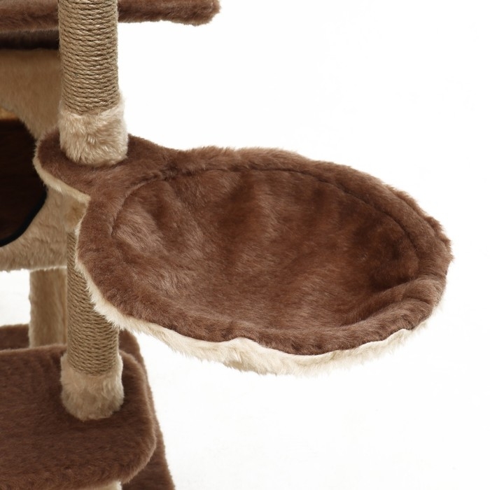 Комплекс для кошек с когтеточкой, разборный, 8ми уровневый, 77 х 90 х 163 см, бежевый Комплекс для кошек с когтеточкой, разборный, 8ми уровневый, 77 х 90 х 163 см, бежевый