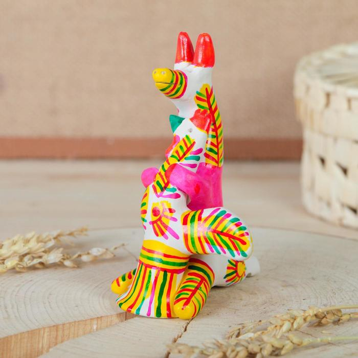 Филимоновская игрушка &laquo;Лиса с петухом&raquo;