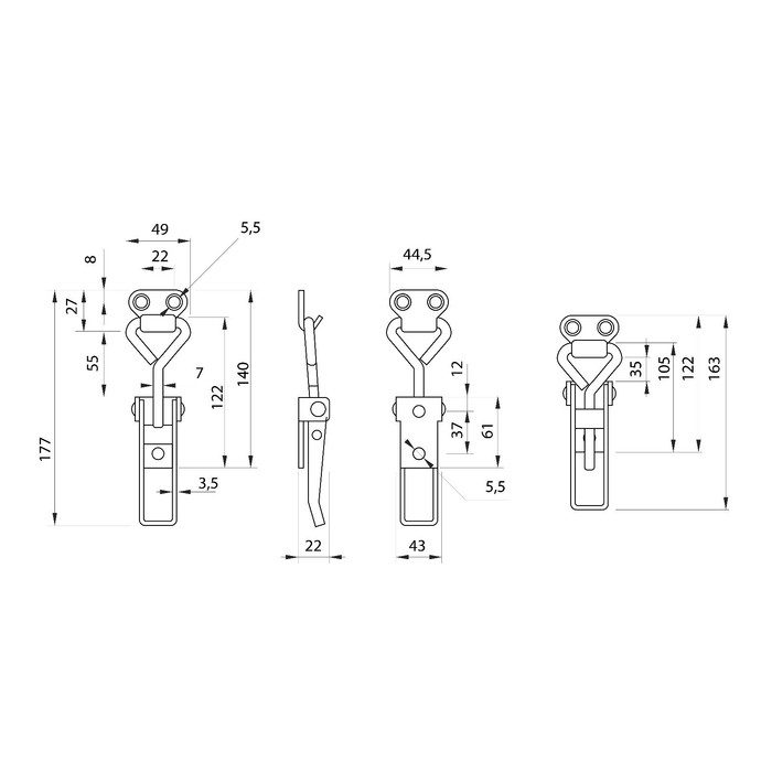 Замок защелка на ящик Z07