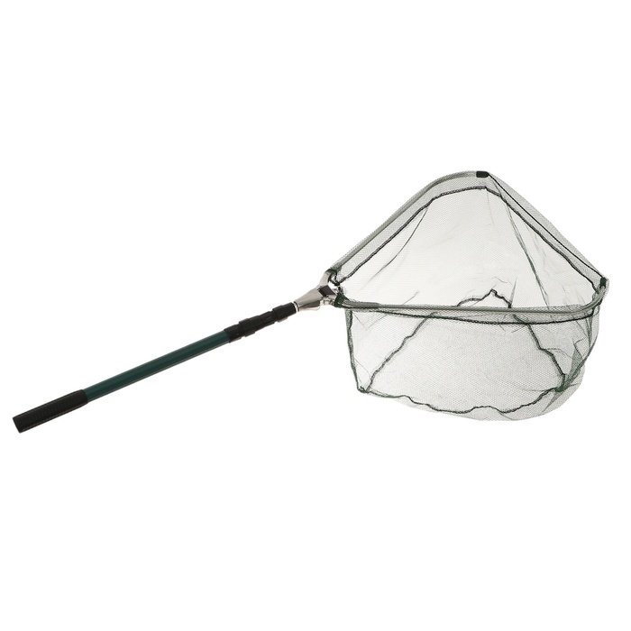 Подсачник складной телескопический П-27, усиленный, 220 см, треугольный обод 60 см, капрон