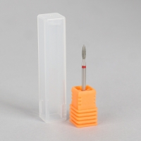 Фреза алмазная для маникюра «Пламя», мелкая зернистость, 2,1 × 8 мм, в пластиковом футляре Фреза алмазная для маникюра «Пламя», мелкая зернистость, 2,1 × 8 мм, в пластиковом футляре