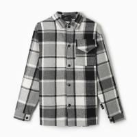 Рубашка мужская в клетку MIST, размер 54, черный/белый