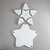 Менажница «Звезды», 5 шт: 200 мл, 1 шт: 500 мл, деревянное основание, фарфор, Иран Менажница «Звезды», 5 шт: 200 мл, 1 шт: 500 мл, деревянное основание, фарфор, Иран