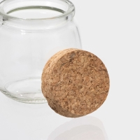 Банка стеклянная для хранения сыпучих продуктов Доляна &laquo;Парфе&raquo;, 200 мл, 7,3&times;7,2 см, с пробковой крышкой