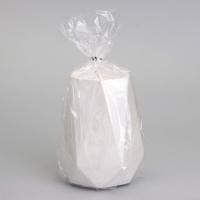 Свеча "Ваза. Мрамор" в подсвечнике из гипса с гранями,7х10см,белый перламутр Свеча "Ваза. Мрамор" в подсвечнике из гипса с гранями,7х10см,белый перламутр