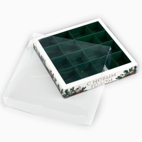 Коробка под 16 конфет с ячейками «Новогодняя ботаника», 19 х 19 х 3 см, Новый год Коробка под 16 конфет с ячейками «Новогодняя ботаника», 19 х 19 х 3 см, Новый год