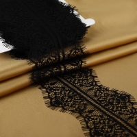 Кружево реснички, 105 мм &times; 9 &plusmn; 0,5 м, в бобине 3 шт по 3 м, цвет чёрный