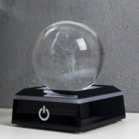 Сувенир стекло подсветка "Олень" d=6 см подставка LED от 3AAA, провод USB 9х7х7 см Сувенир стекло подсветка "Олень" d=6 см подставка LED от 3AAA, провод USB 9х7х7 см