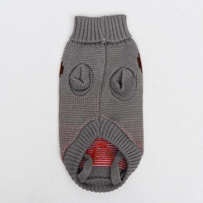 Свитер "Олень на сером", XL (ДС 34, ОШ 34, ОГ 32-51 см)