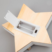 Ёлочная игрушка &laquo;Звезда с Дедом Морозом и оленем&raquo;, от батареек, свечение тёплое белое