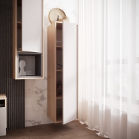 Шкаф навесной Рэя 8, 300х320х1150, Туя светлая/Кашемир