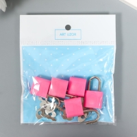 Замочек с ключиком для шкатулки металл, пластик набор 5 шт С286 3,1х1,9 см Замочек с ключиком для шкатулки металл, пластик набор 5 шт С286 3,1х1,9 см