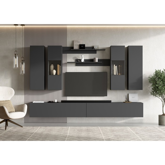 Тумба подвесная Оникс 1, 1602x392х400, Графит