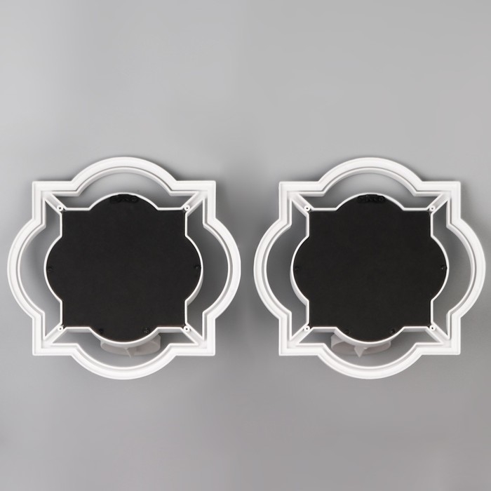 Подсвечник настенный стекло на 1 свечу "Отражение" набор 2 шт d-4 см белая 8х20х20,5 см