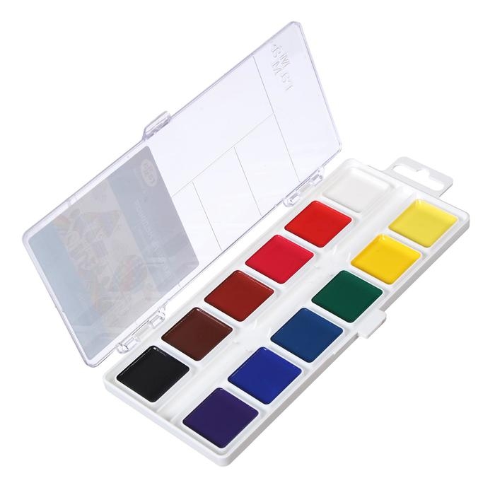 Акварель 12 цветов Акварель 12 цветов "Гамма" "Классическая", медовая, без кисти, пластик