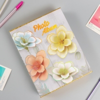 Фотоальбом на 100 фото 10х15 см "Цветы вишни" серебро, в коробке МИКС 5,7х20,7х26 см