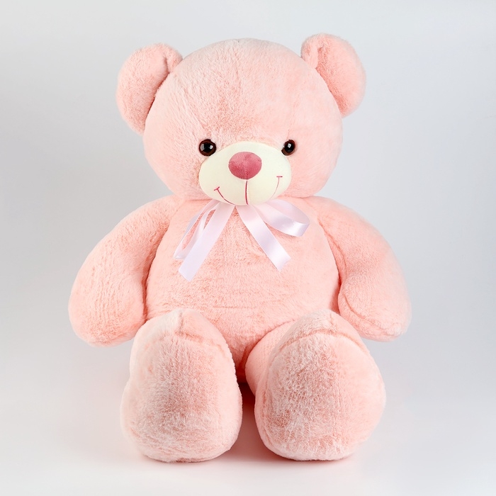 Мягкая игрушка &laquo;Медведь&raquo; с бантом, цвет светло-розовый, 85 см