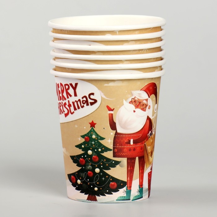 Стакан бумажный «Дед Мороз у ёлочки», набор 6 шт. Стакан бумажный «Дед Мороз у ёлочки», набор 6 шт.