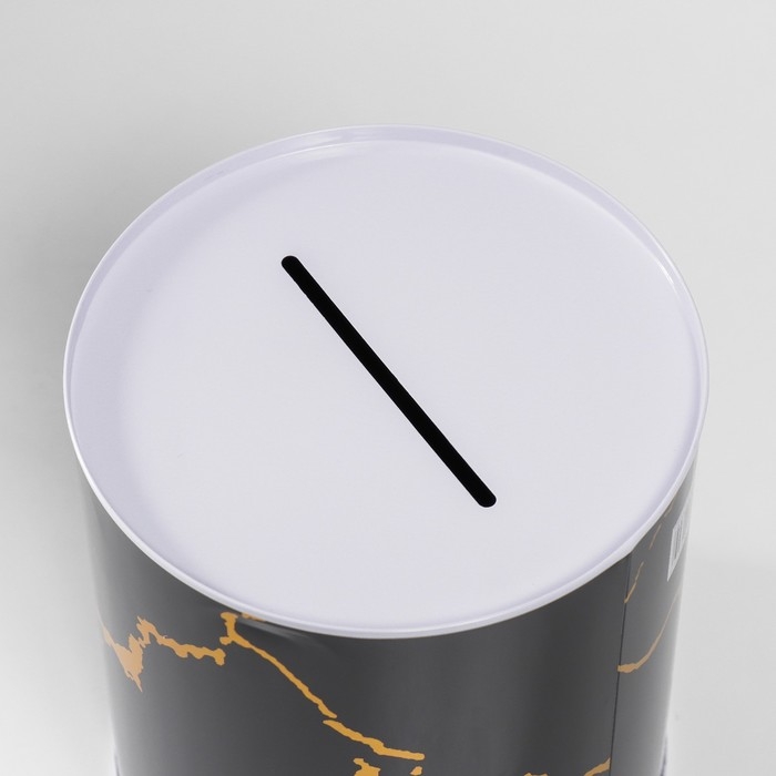 Копилка металл банка "Мрамор с золотыми трещинами" МИКС 15,5х13,5х13,5 см