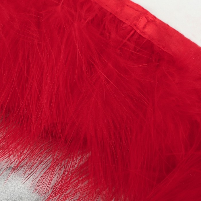 Тесьма с перьями марабу, 8-10 см, 5 &plusmn; 0,5 м, цвет красный