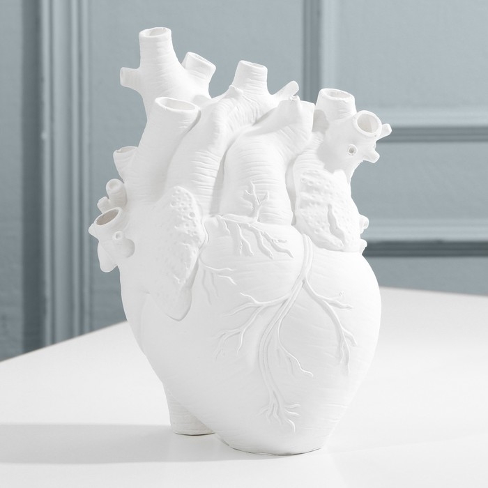 Ваза для цветов &laquo;Сердце&raquo;, белое, 3 х 9 х 20 см.