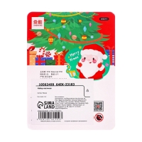 Набор ластиков фигурных, 6 штук, новогодние, в блистере