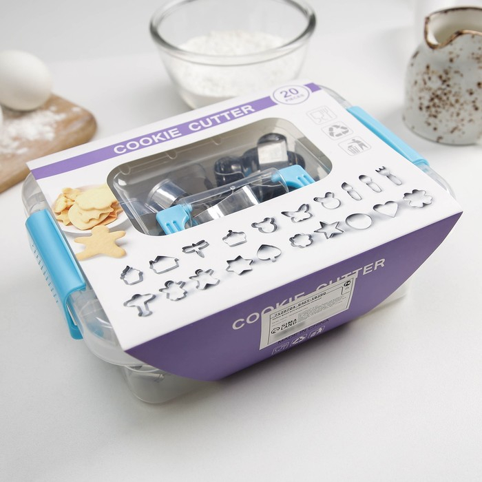 Набор форм для печенья &laquo;Лето&raquo;, 20 шт, цвет серебристый