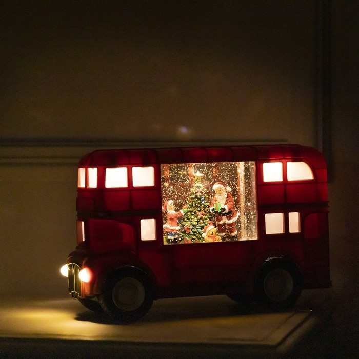 Светодиодная фигура &laquo;Автобус&raquo; 30 &times; 19 &times; 11 см, пластик, батарейки ААх3 (не в комплекте), USB, свечение тёплое белое