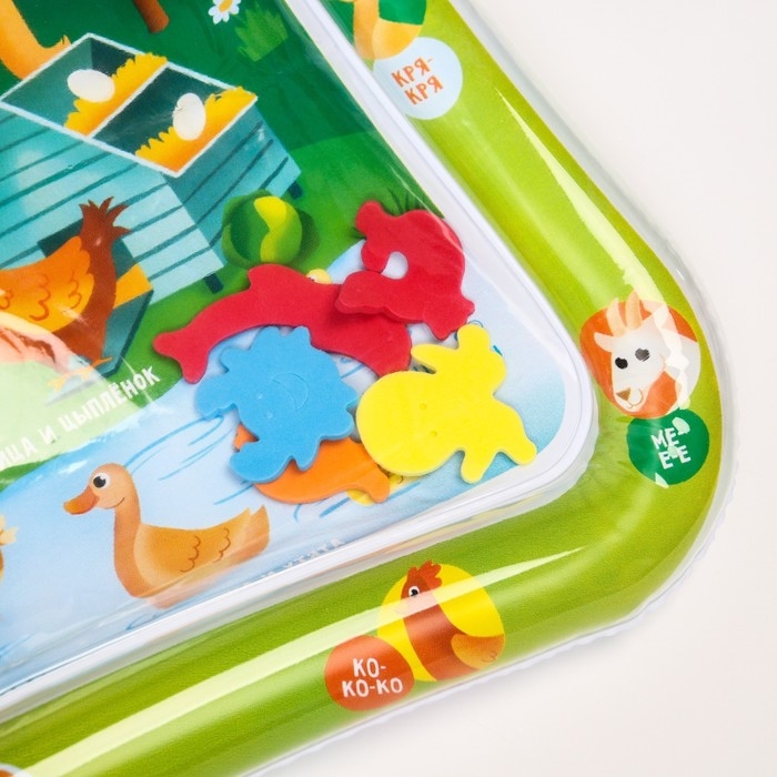 Акваковрик надувной развивающий водный коврик &laquo;Домашние животные&raquo;, 80x50 см, в пакете, Крошка Я