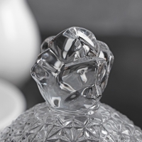 Сахарница стеклянная &laquo;Венеция. Рябь&raquo;, 250 мл, 9&times;14,5 см, с крышкой